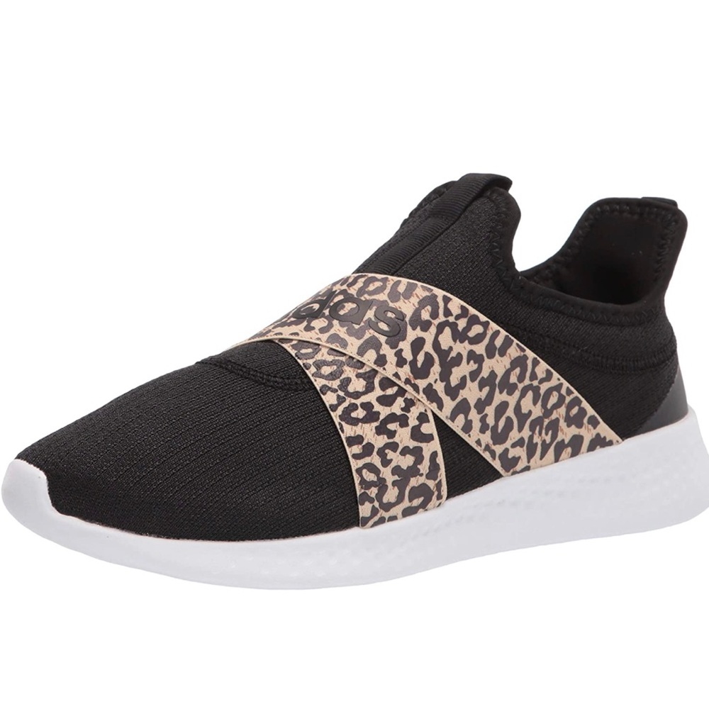 adidas Women's Puremotion Adapt Running Shoes Cloudfoam Black Leopard Slip On